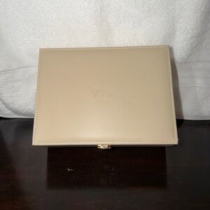 Beige Leather Jewelry Box - Classic Neutral Organizer